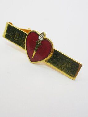 Vintage Tie Clip Bar American Heart Association classic Men's Necktie Holder